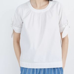 Madewell Denim Tie-cuff white shirt